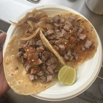 Tacos Domingo - The tacos complain with onions and a lime on the side - Tacos Near Me - New York, New York Tacos Domingo - The tacos complain with onions and a lime on the side - Tacos Near Me - New York, New York