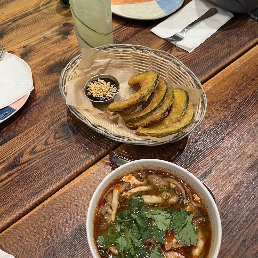Yimm - Fried Pumpkin Plate and Tom Yum Soup - Thai Near Me - Oakland, California