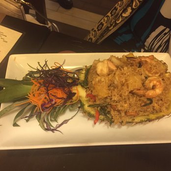 Yindee Thai Restaurant - Pineapple shrimp fried rice. It's better without the mint! - Thai Near Me - Springfield, Virginia Yindee Thai Restaurant - Pineapple shrimp fried rice. It's better without the mint! - Thai Near Me - Springfield, Virginia