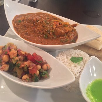 Cilantro Indian Cafe - Karahi Lamb with rice, naan and chickpea salad - Indian Near Me - Cary, North Carolina Cilantro Indian Cafe - Karahi Lamb with rice, naan and chickpea salad - Indian Near Me - Cary, North Carolina