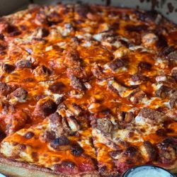Seaside Pizza - Absolute Bomb!! Buffalo Chicken RI style pizza for anyone HUNGRY!