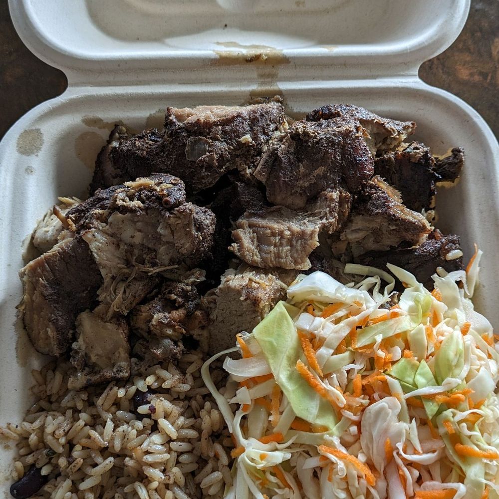Jerk pork plate $17