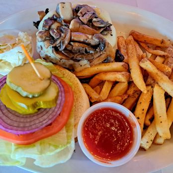 Burlew's Seafood and Steak - Mushroom & Swiss Burger - Seafood Near Me - Keyport, New Jersey
