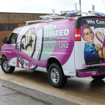 United Heating, Cooling & Plumbing - The service vehicle for Breast Cancer Awareness. These guys are awesome!!! - Heating & Air Conditioning/HVAC Near Me - Grandview, Missouri United Heating, Cooling & Plumbing - The service vehicle for Breast Cancer Awareness. These guys are awesome!!! - Heating & Air Conditioning/HVAC Near Me - Grandview, Missouri