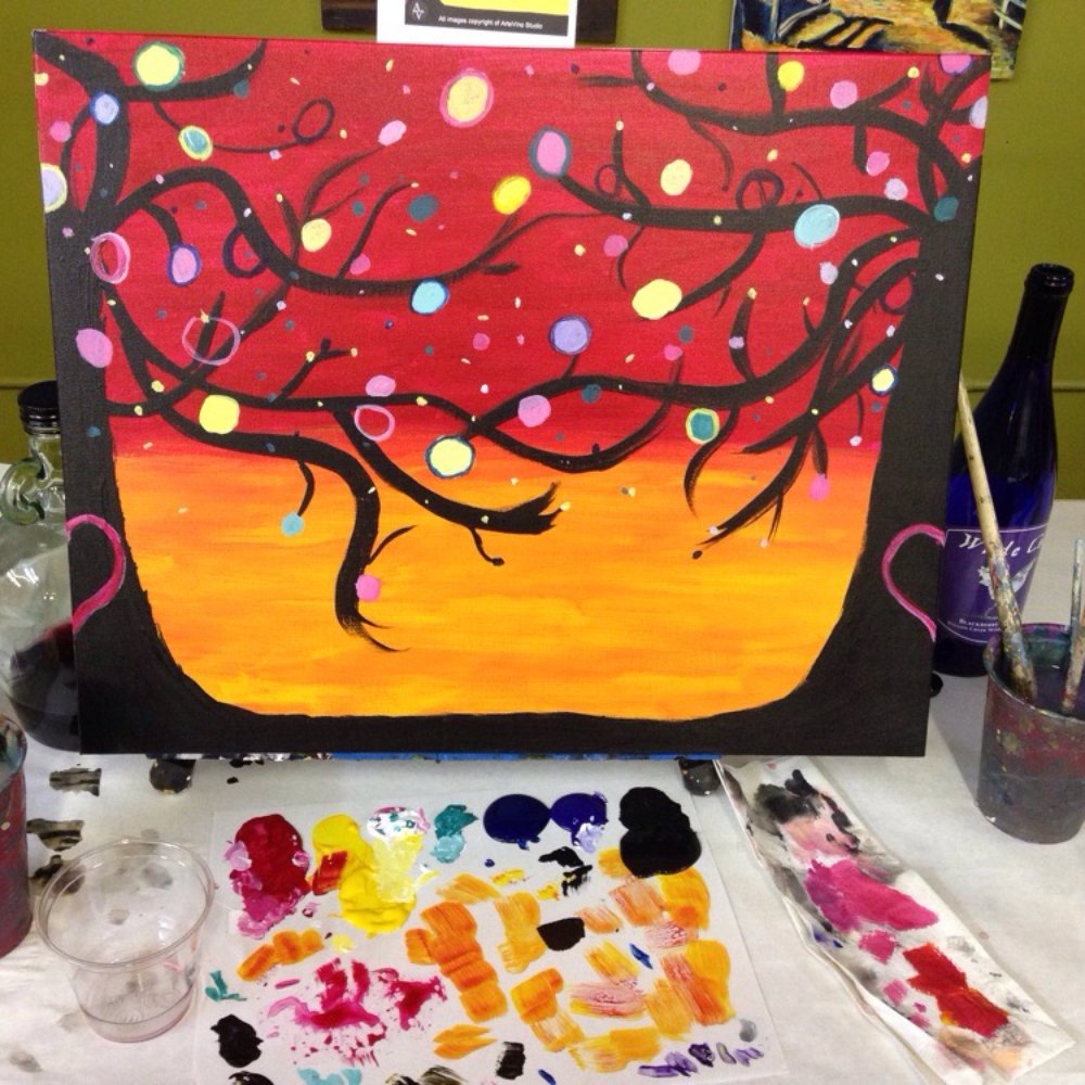 Artevino Studio - Out of the box and some blueberry wine - Art Classes Near Me - Hoboken, New Jersey