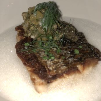 The Optimist - Stripped Bass: fumet, cornichon, caper, dill..... - Seafood Near Me - Atlanta, Georgia
