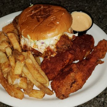 Sassy Bird - Sassy chicken sandwich, tater tots and fries with 2 chicken strips...Hot..and they are Hot - Chicken Shop Near Me - Lancaster, California Sassy Bird - Sassy chicken sandwich, tater tots and fries with 2 chicken strips...Hot..and they are Hot - Chicken Shop Near Me - Lancaster, California