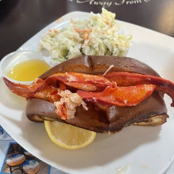 Burgundy Square Cafe - Lobster roll was good, but over 50% of our meat was the tip of the claws and all claw Right when lunch opened so maybe not mixed well? - Cafes Near Me - Venice, Florida