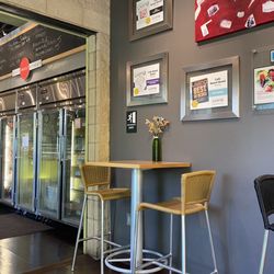 Cafe Sweet Street - Some seating and view of seconds freezer