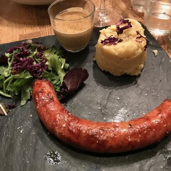 Le Porte Pot - Pork sausage with mashed potatoes - Wine Bars Near Me - Paris, 75