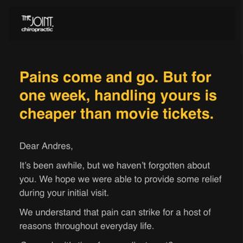 The Joint Chiropractic - Heights - Email received - Chiropractors Near Me - Houston, Texas The Joint Chiropractic - Heights - Email received - Chiropractors Near Me - Houston, Texas