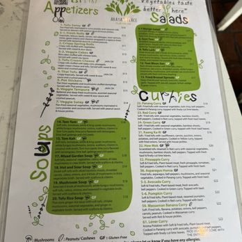 Araya's Place - Menu - Thai Near Me - Bellevue, Washington Araya's Place - Menu - Thai Near Me - Bellevue, Washington