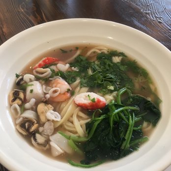Noodle St - Seafood ramen with triangle noodles, would definitely recommend this type of noodle shape! - Noodles Near Me - Fullerton, California