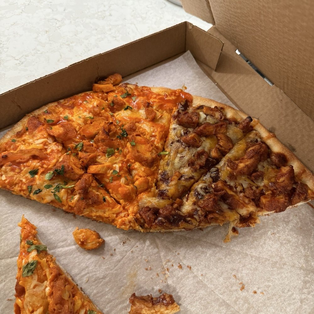 Buffalo Chicken and BBQ Chicken pizza Buffalo Chicken and BBQ Chicken pizza