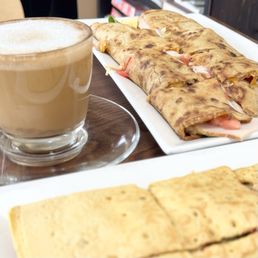 Falafeelo, Egg Lovers Crepe, 8 oz. Cappuccino Cup Falafeelo, Egg Lovers Crepe, 8 oz. Cappuccino Cup