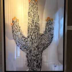 Creative Gateways Gallery - Original reverse hand-painted cactus on acrylic by artist, Ulises "Rene" Palomino