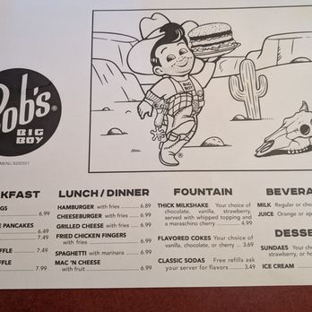 Bob’s Big Boy - Menu: Kids Menu - American Near Me - Burbank, California