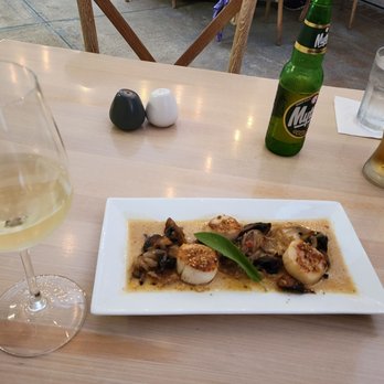 Zorba's Greek Bistro - The scallop starter ($20), wine($9) ,beer - Greek Near Me - Baton Rouge, Louisiana Zorba's Greek Bistro - The scallop starter ($20), wine($9) ,beer - Greek Near Me - Baton Rouge, Louisiana