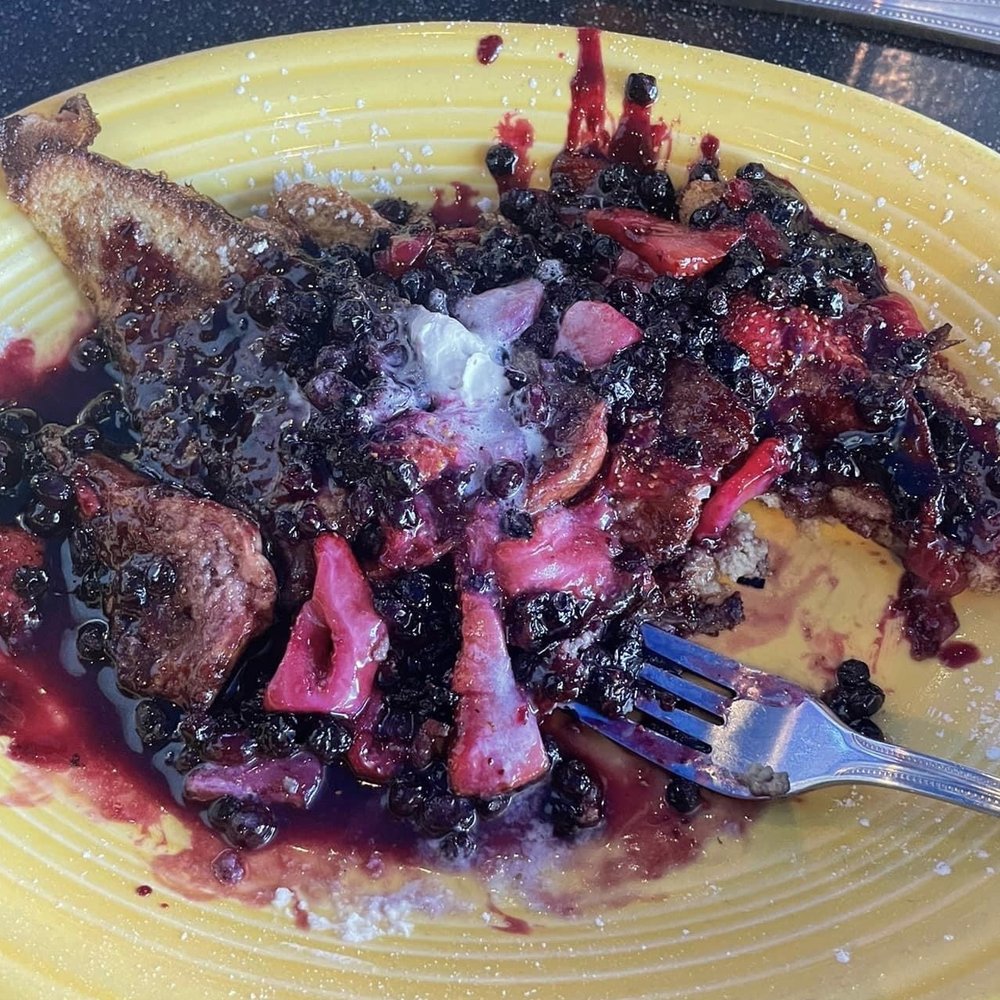 Fire + Ice - French toast with a berry syrup and whipped cream - New American Near Me - Anaheim, California Fire + Ice - French toast with a berry syrup and whipped cream - New American Near Me - Anaheim, California