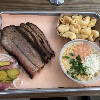 Wood's Chapel BBQ - Brisket with corn and mac n cheese - Barbeque Near Me - Atlanta, Georgia Wood's Chapel BBQ - Brisket with corn and mac n cheese - Barbeque Near Me - Atlanta, Georgia