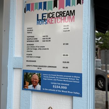 Leroy's Ice Cream - 7/5/2026 - Ice Cream & Frozen Yogurt Near Me - Ketchum, Idaho Leroy's Ice Cream - 7/5/2026 - Ice Cream & Frozen Yogurt Near Me - Ketchum, Idaho