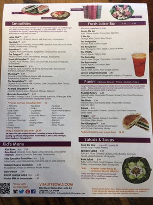 Menu photo 6 Vitality Bowls Lafayette, CA