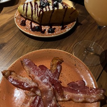 LouVino OTR - Stuffed French Toast with a side of bacon - Wine Bars Near Me - Cincinnati, Ohio LouVino OTR - Stuffed French Toast with a side of bacon - Wine Bars Near Me - Cincinnati, Ohio