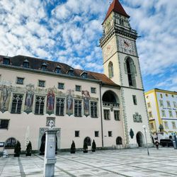 Altstadt Passau - City hall and beer fountain.