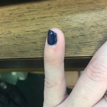 L'Vee Nails Spa - Messy paint job on gel manicure. - Day Spas Near Me - Bethesda, Maryland