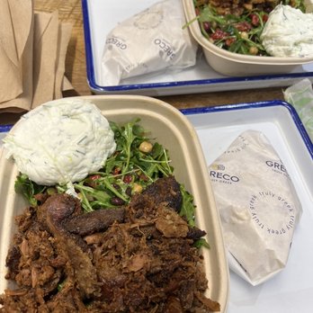 GRECO - Crete salad with lamb and tzatziki - Greek Near Me - Boston, Massachusetts GRECO - Crete salad with lamb and tzatziki - Greek Near Me - Boston, Massachusetts