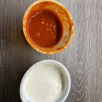 Halal Hub - a bowl of sauce and a bowl of dip - Halal Near Me - Austin, Texas Halal Hub - a bowl of sauce and a bowl of dip - Halal Near Me - Austin, Texas