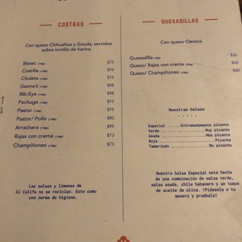El Califa - Menu - Mexican Near Me - México, D.F., DIF El Califa - Menu - Mexican Near Me - México, D.F., DIF