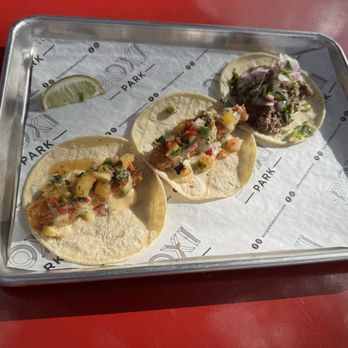 Boxi Park - Tacos from Canonita street taqueria - Do not recommend. Not very flavorful! - Bars Near Me - Orlando, Florida