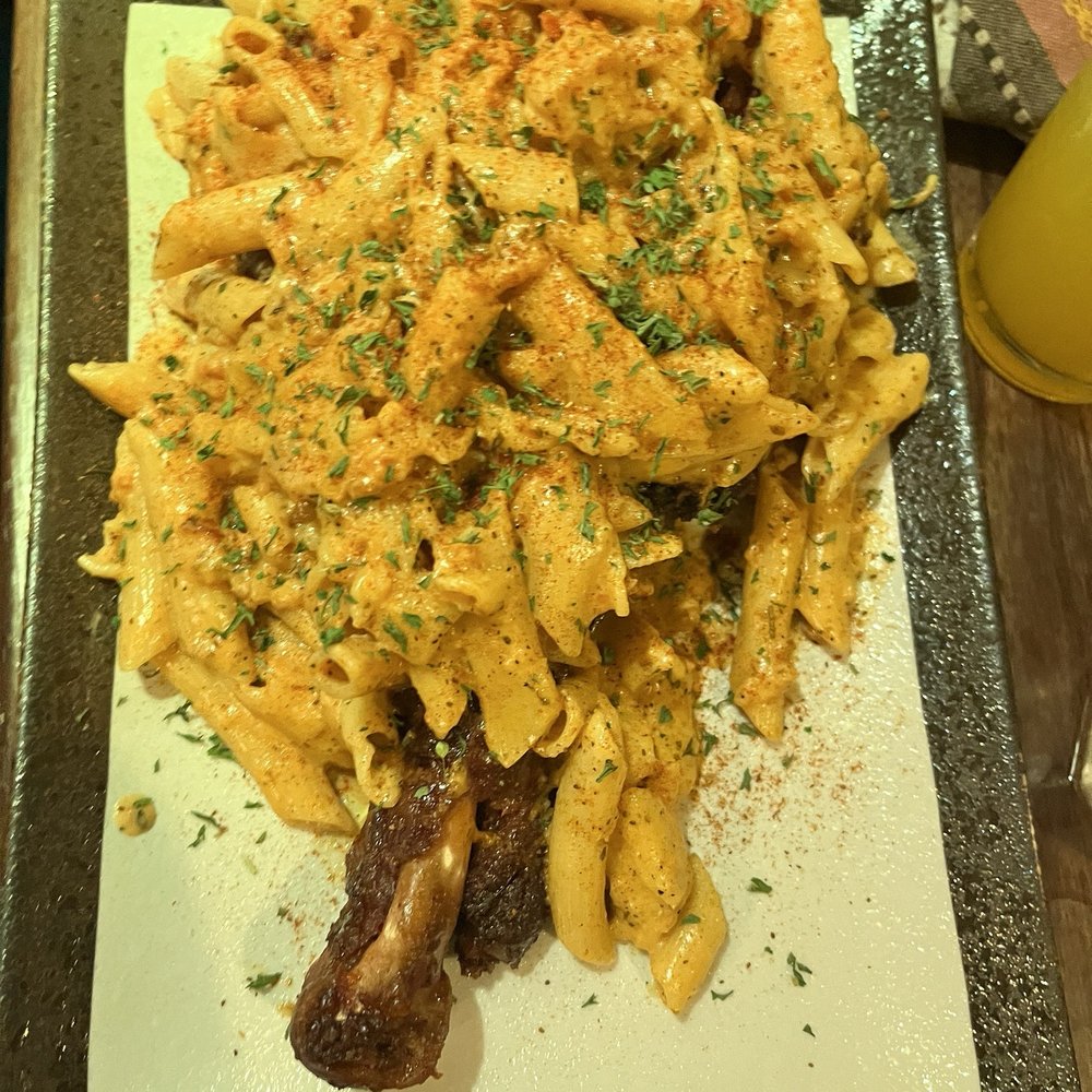 JS International Grill - Stuffed Turkey Leg with Chicken Pasta - Caribbean Near Me - Plano, Texas JS International Grill - Stuffed Turkey Leg with Chicken Pasta - Caribbean Near Me - Plano, Texas