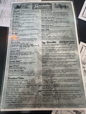 Menu photo 1 The Griddle Cranston, RI Menu photo 1 The Griddle Cranston, RI