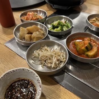 Takamatsu - Side dishes: potatoes, cucumbers, fish cake, kimchi, broccoli and daikon - Japanese Near Me - Phoenix, Arizona