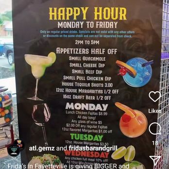 Frida’s - Happy Hour 2pm-6pm (Food & Drinks) - Mexican Near Me - Fayetteville, Georgia