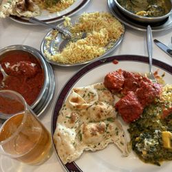 Paradise Indian Restaurant - Chicken tikka masala, saag paneer, naan and rice