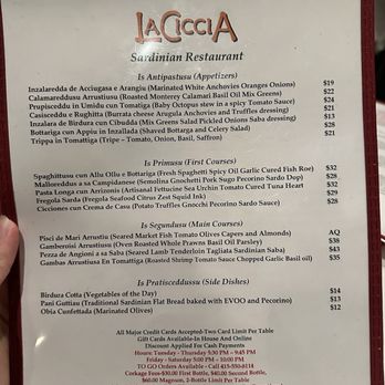La Ciccia - Menu - Seafood Near Me - San Francisco, California La Ciccia - Menu - Seafood Near Me - San Francisco, California