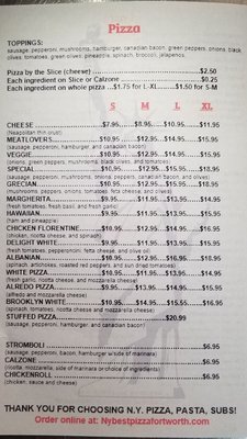 Menu photo 1 New York Pizza Pasta Fort Worth, TX