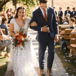 Legacy Hill Farm - Legacy Hill Farm Couple Walking Down the Aisle | Photo Credit: Just Be Photography