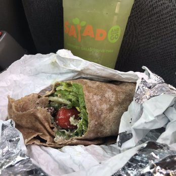 Salad and Go - Greek salad wrap w/ tofu & a $1 cucumber mint drink! - Salad Near Me - Phoenix, Arizona Salad and Go - Greek salad wrap w/ tofu & a $1 cucumber mint drink! - Salad Near Me - Phoenix, Arizona