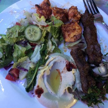 LE Chef Mediterranean - Chicken and Kafta Kabob combo plate with Salad and hummus - Mediterranean Near Me - Upland, California