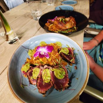 Hudson On The River - Seared tuna, and duck confit - New American Near Me - Stuart, Florida Hudson On The River - Seared tuna, and duck confit - New American Near Me - Stuart, Florida