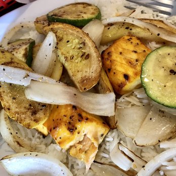 Mediterranean Grill - Salmon kabob w/rice & mixed veg - Mediterranean Near Me - Salisbury, Maryland
