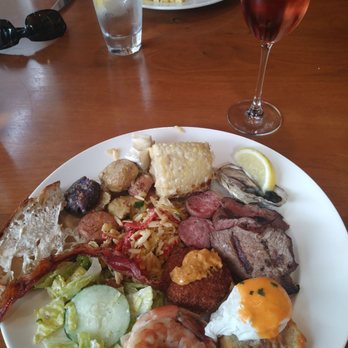 Brix - Round one...tri tip, shrimp, sausage, orzo, cucumber ceaser and parmesan corn on the cob. - New American Near Me - Napa, California Brix - Round one...tri tip, shrimp, sausage, orzo, cucumber ceaser and parmesan corn on the cob. - New American Near Me - Napa, California