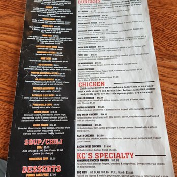 KC's Cabin - the menu of the restaurant - Bars Near Me - Spring Grove, Illinois
