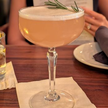 Saints + Council - Spring Talbot mocktail. $13. Lyre's non-alcoholic agave liqueur, lavender, honey, lemon, bubbles (spirit-free). - Breakfast & Brunch Near Me - Atlanta, Georgia