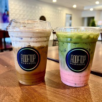 Rooftop Macarons - Strawberry Matcha and Banana Latte - Macarons Near Me - Sacramento, California Rooftop Macarons - Strawberry Matcha and Banana Latte - Macarons Near Me - Sacramento, California
