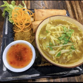 Ubud - This was part of ubud rijsttafel   Entree- veggie spring roll with chicken noodle soup - Restaurants Near Me - Kingsford, NSW
